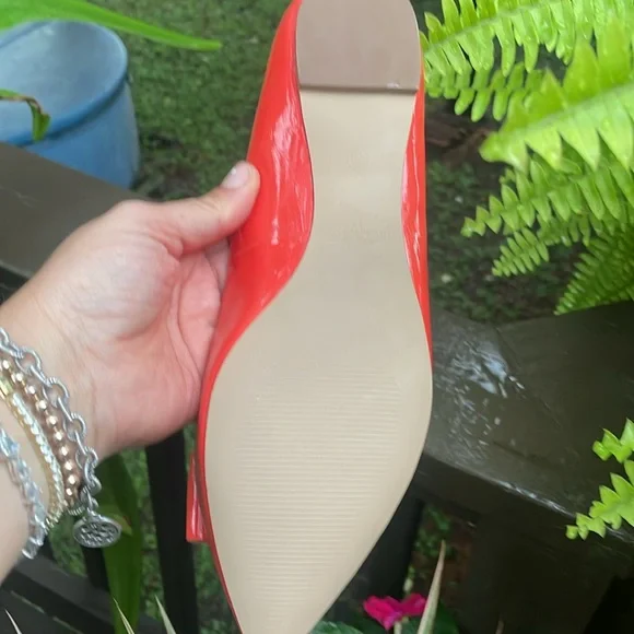 J crew factory Women's Vibrant coral yl  Bow Flats - Picture 3 of 5